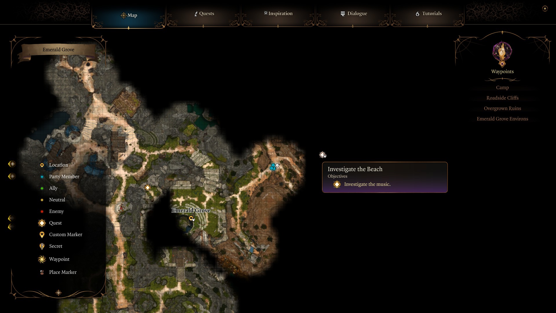 Baldur's Gate 3 Investigate the Beach location